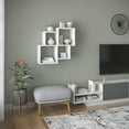 thumbnail image 2 of Ada Home Decor Furniture 39.37" 2 Tier White Watkins Modern Wall Shelf, 2 of 7
