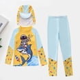 thumbnail image 2 of Odeerbi 3-11 Years Toddler Kids Boys Cute 3-Piece Long Sleeve Rash Guard Set UPF 50+ Quick Dry Surfing Swimsuit with Swim Leggings and Sun Hat, 2 of 5