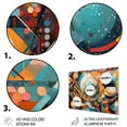 thumbnail image 3 of Designart "Geometric Vibrations Orange and Blue IV" Modern Geometric Metal Art Living Room, 3 of 5