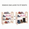 thumbnail image 1 of Zimtown Nature Bamboo 4 Tier Shoes Rack Storage Organizer 12-Batten Free Standing Shoes Tower, 1 of 10