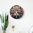 thumbnail image 4 of Wall Clock Silent Non-Ticking Battery Operated Modern Wall Clocks Decorative for Bathroom Kitchen-Colorful Cat Face Illustration(10inch), 4 of 4