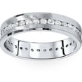 thumbnail image 1 of 1 1/4ct Channel Set Diamant Brossé Bague 14K Or Blanc, 1 of 4