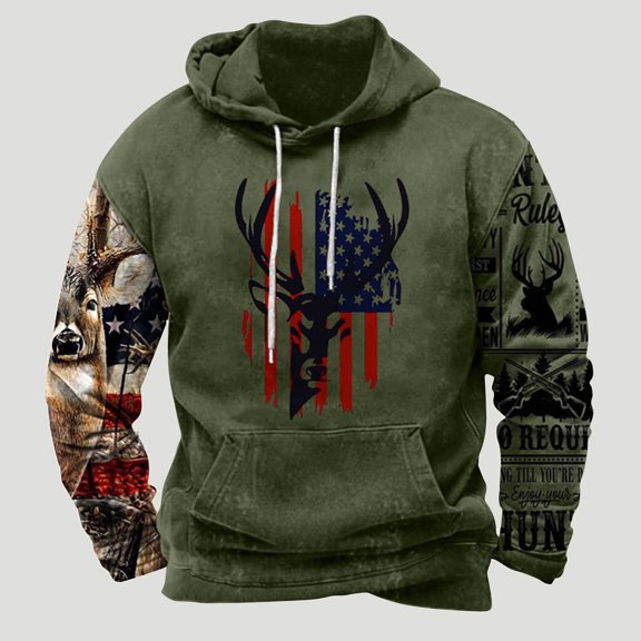 Blczomt Sweatshirt Men Hoodies Western Pullover Green Winter Graphic Aztec Mens Fashion