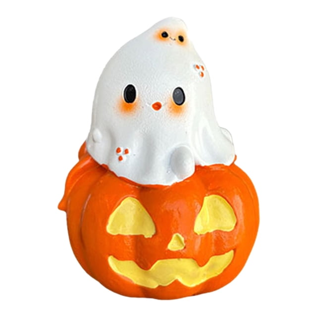 HUASHENG Statues Décorent l'Intérieur pour Halloween. et Mignonne Statue en Résine et Citrouille Plateaux Superposés Décorent Mariages Halloween Réunions de Famille et