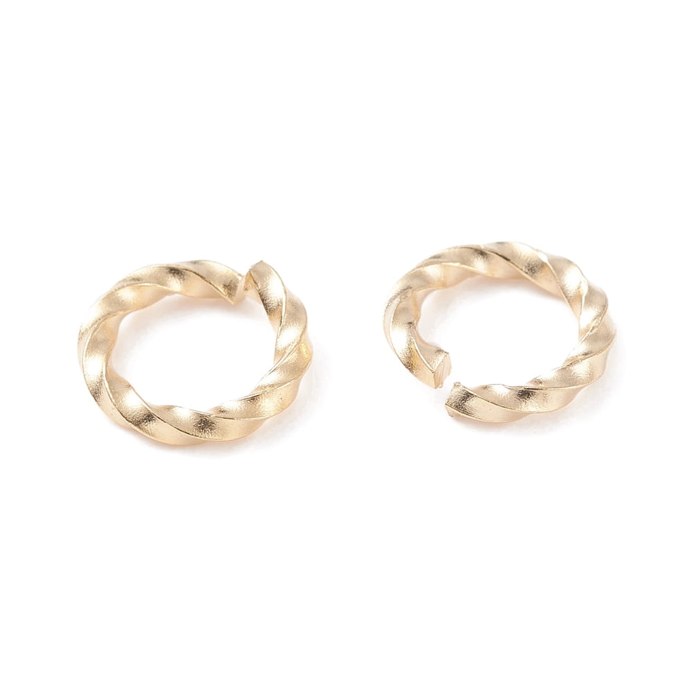 200 pc 304 Stainless Steel Jump Rings Open Jump Rings Twisted Real 24k golden Plated 18 Gauge 8x1mm Inner Diameter: 6mm