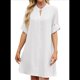 thumbnail image 2 of Vestido Camisero de Verano para Mujer, Informal, de Corta, con Botones y Cuello en V, Talla Grande L, 2 of 6
