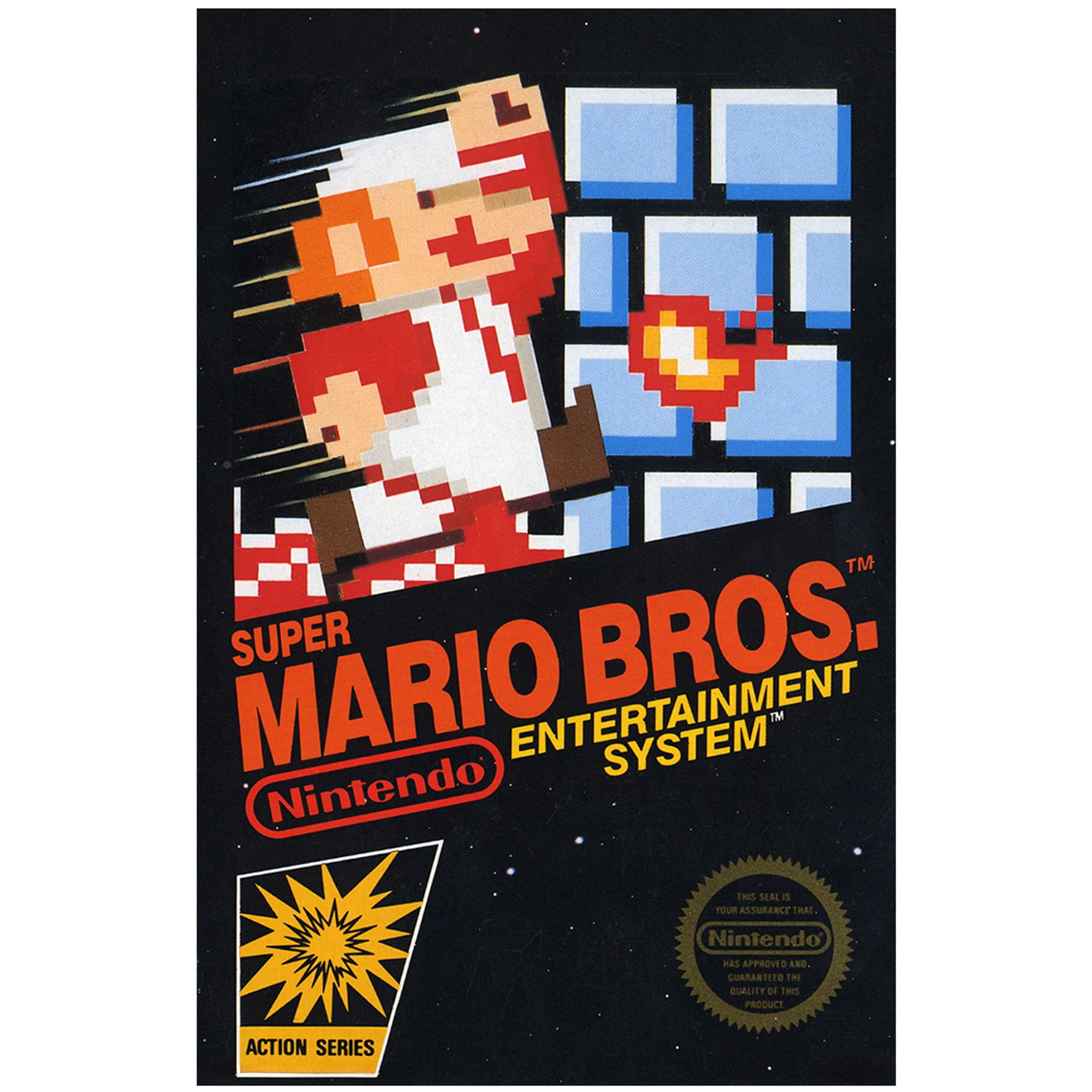 Pyramid America: Super Mario Bros: Game Cover - 11x17 Poster Print - Retro Video Game Artwork  Licensed Nintendo Wall Decor  Premium Fan Collectible