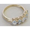 thumbnail image 4 of Natural Aquamarine 14K Solid Yellow Gold Woman Half Eternity Band Ring, 4 of 6