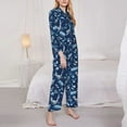 thumbnail image 3 of Pofeuu Blue Bus Print Womens Pajamas Set Long Sleeve Sleepwear Button Down Nightwear Soft Pj Lounge Sets Button Down Pajamas Women-Small, 3 of 7