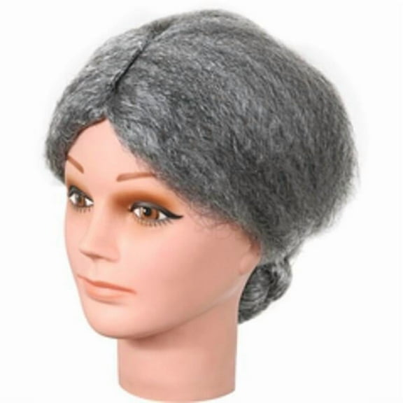 Old Lady Grey Bun Wig