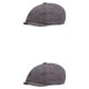 thumbnail image 1 of Qarigey Gorra plana de algodón para hombre, gorra de caballero ergonómica transpirable ajustable de repuesto de Color sólido portátil, gris claro 2piezas, 1 of 6