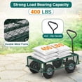 thumbnail image 4 of Heavy-Duty Garden Utility Cart with Removable Sides and 180° Rotating Handle – 500 LBS Capacity, Green, 34"D x 18"W x 21"H, 4 of 7