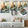 thumbnail image 4 of Designart "Watchtower Overlooking the Ocean V" Coastal Metal Wall Art, 4 of 5