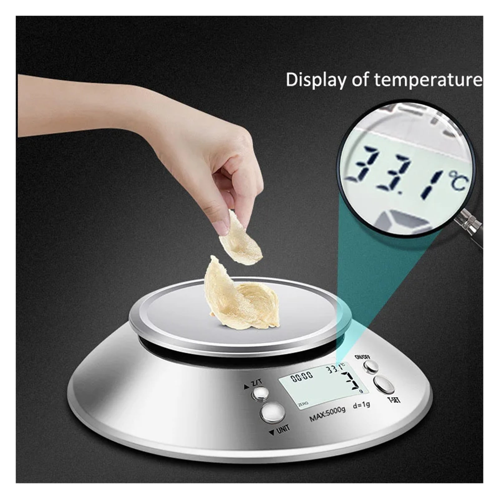 5Kg/1g 3kg/0.1g Kitchen Scale with removable tray SS Food cooking fruit Electronic digital Balance Measuring LCD Weighing tools - High Precision