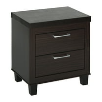 Home Bedroom Furniture Elegant Mid Century Modern 2 Drawer Nightstand - Tobacco