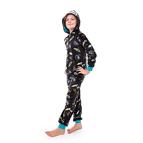 Sleep On It Fleece Onesie Pajamas with Character Hood for Boys