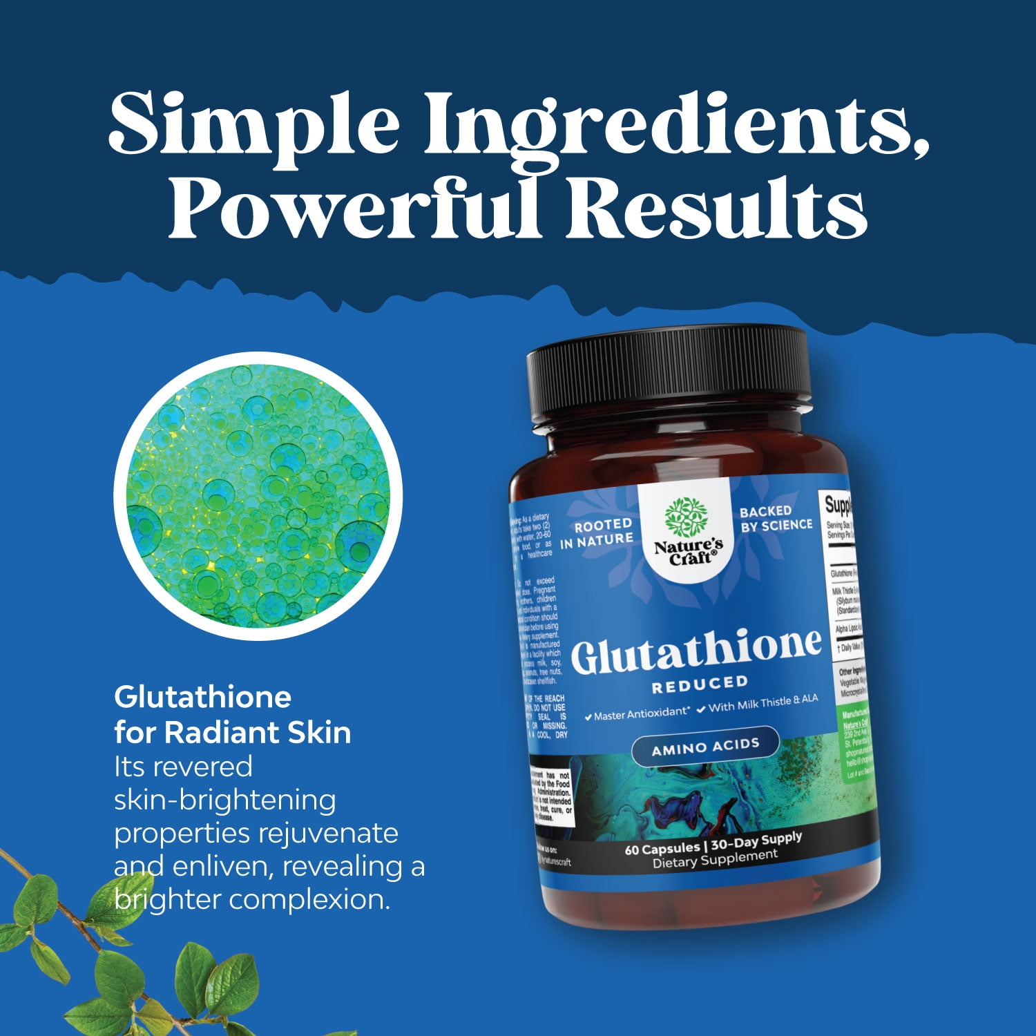 glutathione pills really work Whitening - 120 Capsules 2000mg Glutathione - Effective Skin Lightening Supplement - Dark Spots, Melasma & Acne Scar Remover, Hyperpigmentation Treatment Natures Craft, Glutathione Supplement, 15