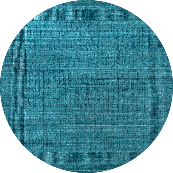Ahgly Company Indoor Round Oriental Light Blue Industrial Area Rugs, 3' Round