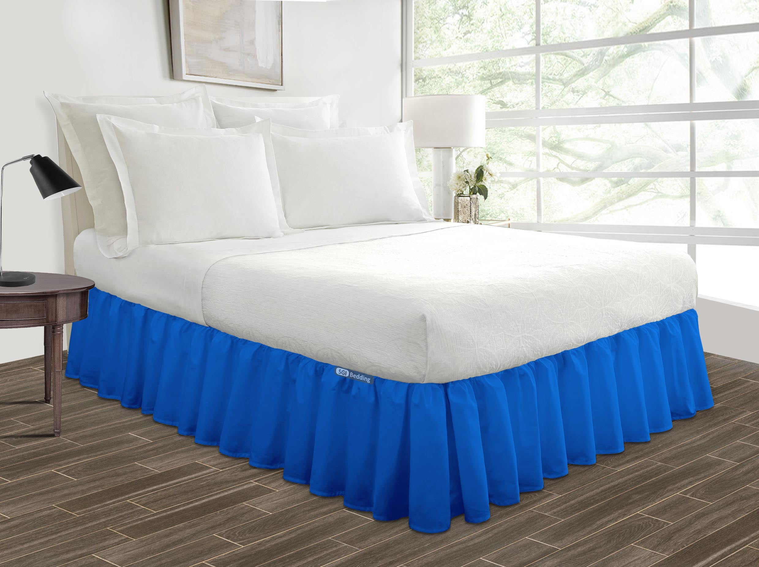 Pleated Egyptian Solid Bed Skirt Dust Ruffle Luxury Microfiber 14” Tailored Drop 