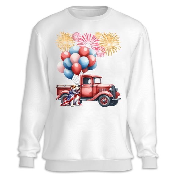 Vintage Patriotic Bulldog 4th of July Independence Memorial Day Sweatshirt Unisex Merch Dog Lover Gifts Idea - 01006