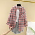 thumbnail image 2 of Hessimy Plaid Flannel Shirts for Women Oversized Long Sleeve Button Down Plaid Shirt Blouse Tops(B,L), 2 of 3
