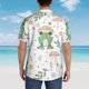 thumbnail image 4 of Balery Frog and Mushrooms Camisas hawaianas de manga corta para hombre, camisas playeras de corte holgado, camisas de vacaciones con botones,Small, 4 of 7