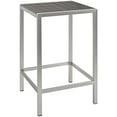 thumbnail image 6 of Modern Contemporary Urban Design Outdoor Patio Balcony Garden Furniture Bar Pub Stool Chair and Table Set, Aluminum Metal Steel, Grey Gray, 6 of 7
