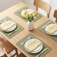 thumbnail image 2 of Unique Bargains 4pcs Faux Leather Washable Placemats Green/Brown 17.7"x11.8", 2 of 6