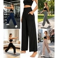 thumbnail image 3 of 3 Pack Women's Wide Leg Pants with Pockets High Waist Loose Sweatpants Casual Lounge Yoga Workout Palazzo, 3 of 7