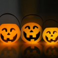 thumbnail image 1 of 3pcs Portable Halloween Pumpkin Bucket, Large Pumpkin Candy Bucket for Kids, Small Plastic Pumpkin Luminous Bucket, 1 of 4