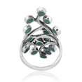 thumbnail image 3 of Dramatic Flowing Nature Vines Green Simulated Turquoise Sterling Silver Ring-9, 3 of 5