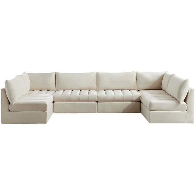 Meridian Furniture Jacob Sectionnel Modulaire en Velours Crème