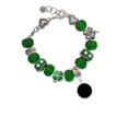 thumbnail image 2 of Delight Jewelry Silvertone Small Black Enamel Disc - Green Irish Luck Bead Charm Bracelet, 7.5", 2 of 4