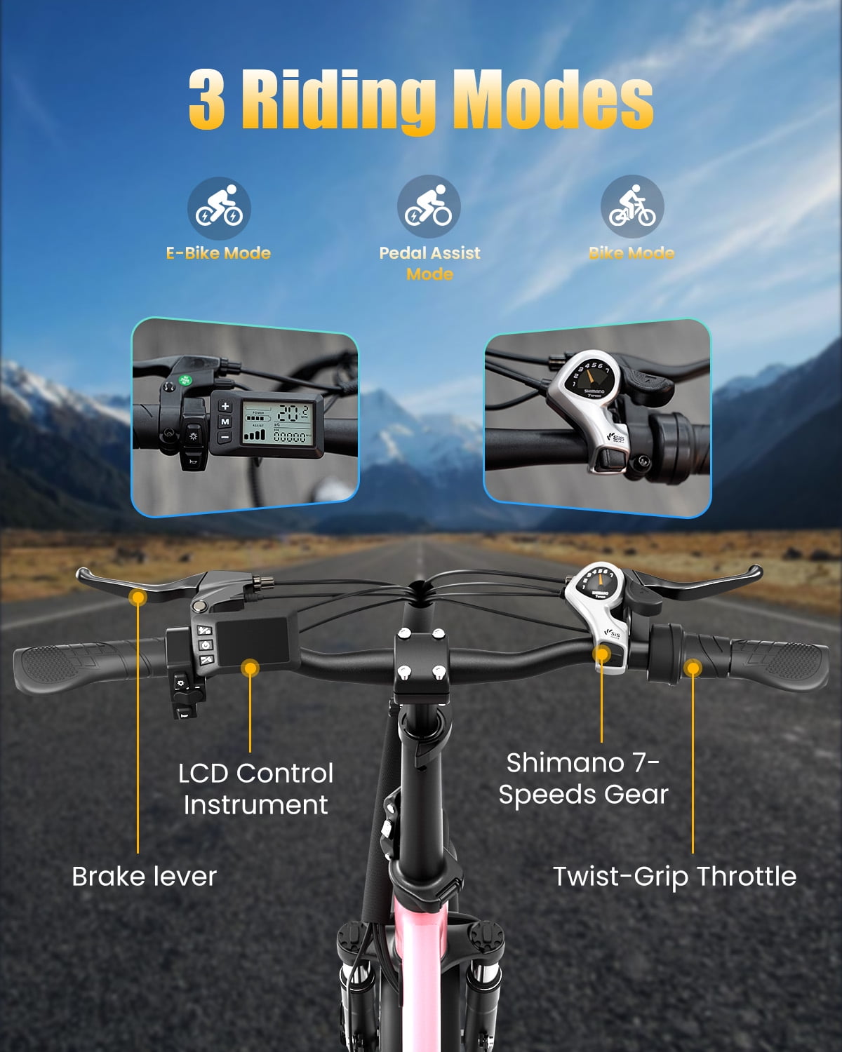 SE1 Folding Electric Bike 1000W 48V 15Ah, 20"x3.0" Commuter Ebike with Passenger Seat UL2849
