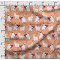 thumbnail image 2 of Soimoi Llama Alpaca Print, Poly Taffeta Fabric, Decor Sewing Fabric by The Yard 56 Inch Wide, Decorative Fabric for Outdoor Upholstery, Umbrellas and Home Accents, Orange, 2 of 5