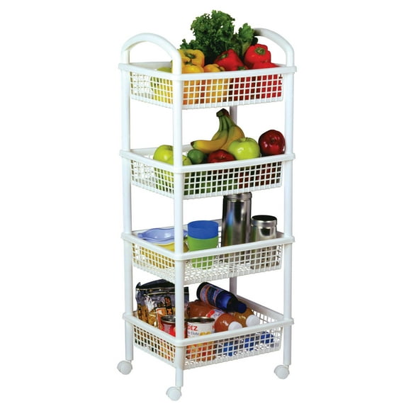 Carrito de Cocina LIFTOR Organizador Multiusos 4 Niveles Blanco