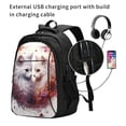 thumbnail image 2 of Balery White Red Cat Couple Print USB Charging Backpack for Men and Women - Water-Resistant, Anti-Theft Laptop Backpack with USB Port for Travel, Work, School, and College, 2 of 7