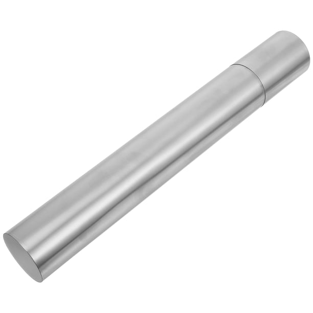 IDEANATEGRATE Tubo De Almacenamiento De Documentos En Acero Inoxidable Plateado Multifuncional Y Portátil
