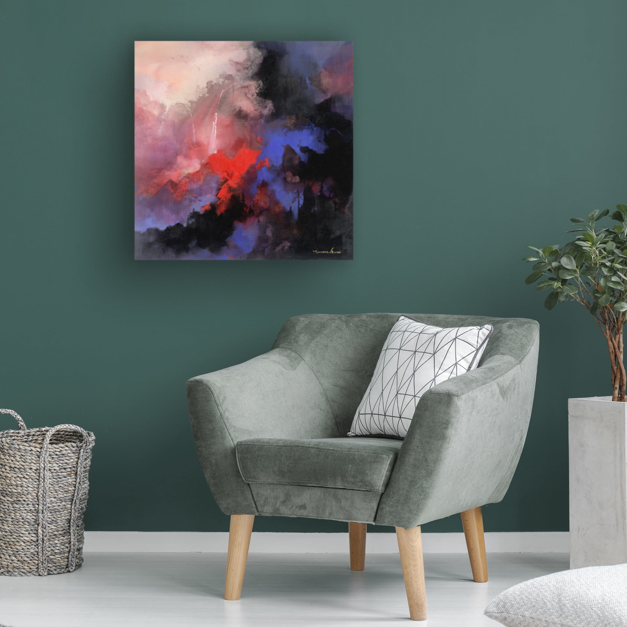 Canvas Wall Art - Thomas Leung 'The Red Tree' Wall Art for Living Room, Bedroom, or Office Décor by Trademark Fine Art - 24 x 24 Inches