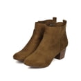 thumbnail image 5 of Breckelles GK54 Women Faux Suede Round Toe Chunky Heel Ankle Bootie, 5 of 5
