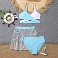 thumbnail image 2 of Gibobby Toddler Girl Swimsuit Girls Swimsuit Kids Girl's 2 Piece Swimsuits Tropical Print Halter Bikini Set Bathing Suits with Mesh Pants Girls'swimwear(11-12 Years,Light Blue), 2 of 6