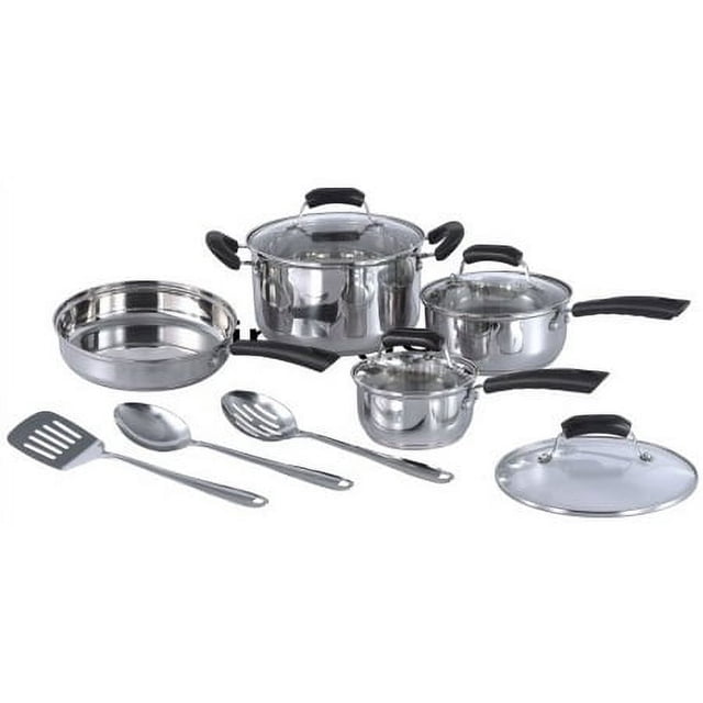 SPT 11 Piece Stainless Steel Cookware Set, Silver