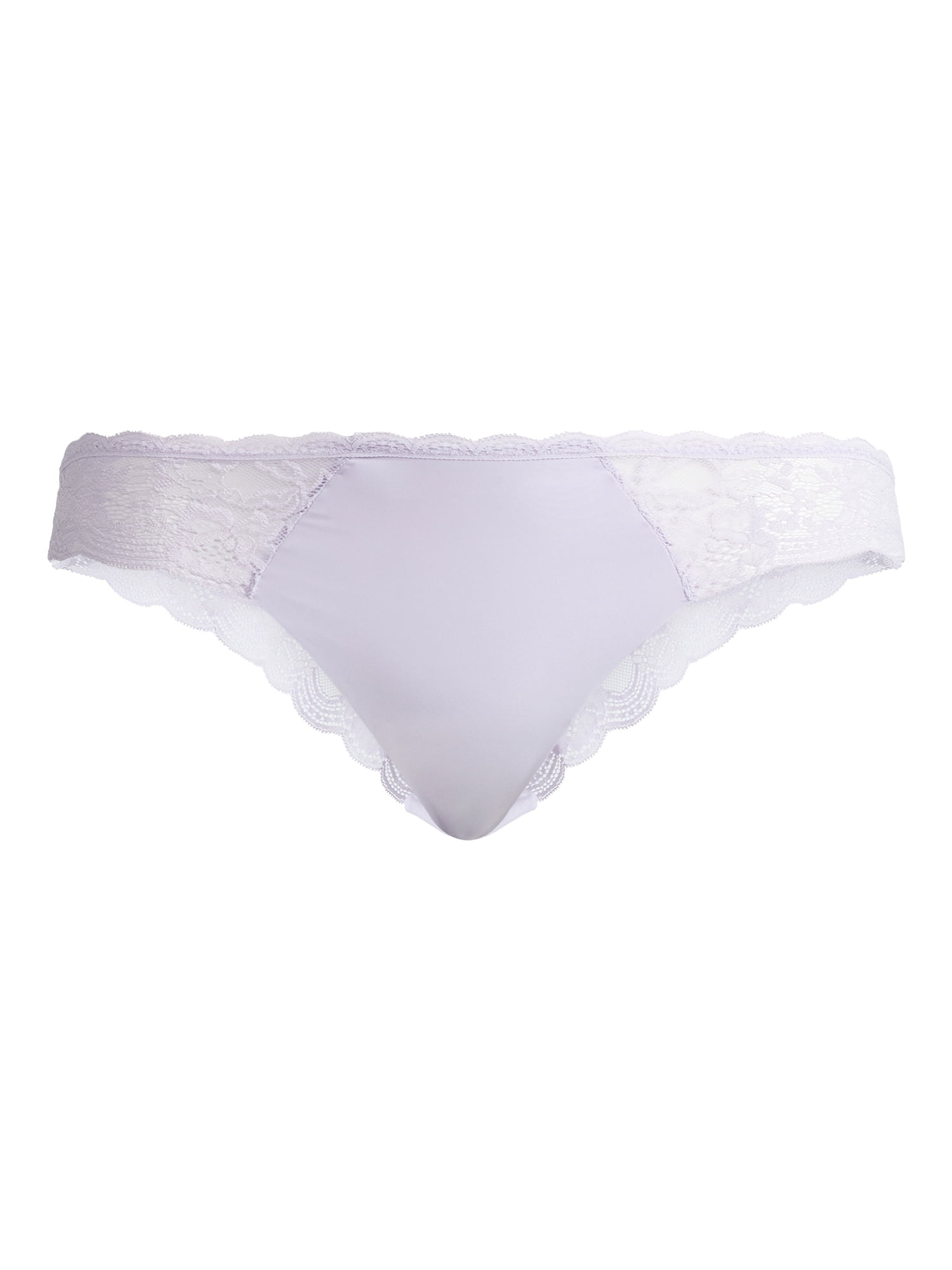 Joyspun Women's Microfiber and Lace Cheeky Panties, 3-Pack, Sizes XS-3XL