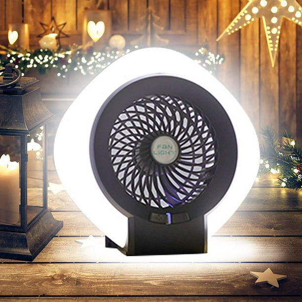 SHENMO Ventilateur rechargeable avec lumière, ventilateur silencieux  créatif à piles avec crochet de suspension, ventilateur de bureau USB  portable