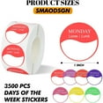 thumbnail image 2 of QZS 3500 Pack Portable Day Labels,Durable 7 Day of the Week Stickers for Home,1 Inch Multi-Color Restaurant Labels Supplies for Food,Bread,Milk, 2 of 6