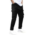 thumbnail image 2 of Handshe Men's Relaxed Fit Cargo Work Pants with Multiple Pockets Stretch High Elasticity,Plus Size, 2 of 5