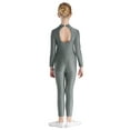thumbnail image 2 of Kaerm Body de Danse pour Filles avec Strass Manches Longues Unitard Extensible Gris 10, 2 of 6