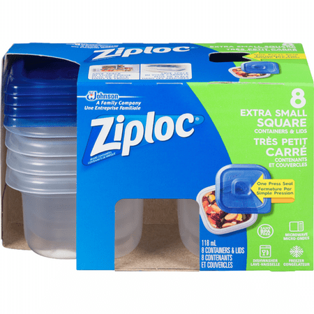 ZIPLOC Food Containers, Square Extra Small 1 ea | ZIPLOC Des contenants ...