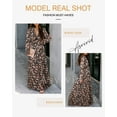 thumbnail image 6 of SHEWIN Womens Floral Maxi Dress Casual Deep V Neck Long Sleeve Long Evening Dress Cocktail Party Wedding Dresses L, 6 of 7