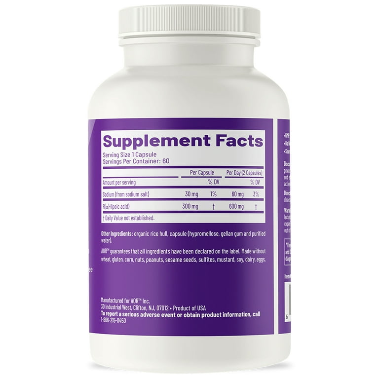 aor glutathione Advanced Orthomolecular Research AOR R-Lipoic Acid, 300 mg, 60 Capsules main image 0